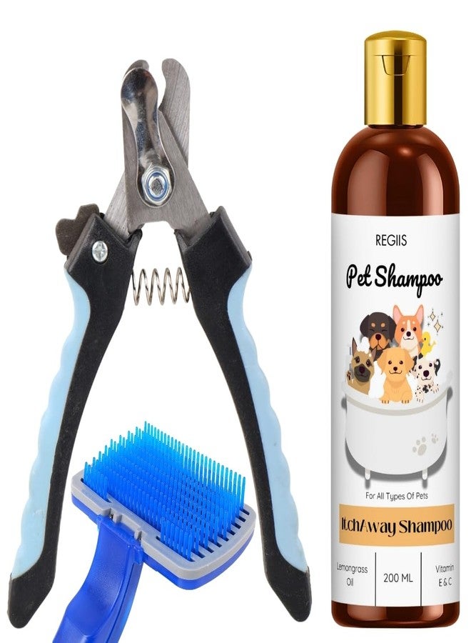 REGIIS Pet Shampoo for All Types of Pets, Itch-Away Formula with Lemongrass Oil and Vitamin E&C, 200 ML(Pack of 3) - Image 1